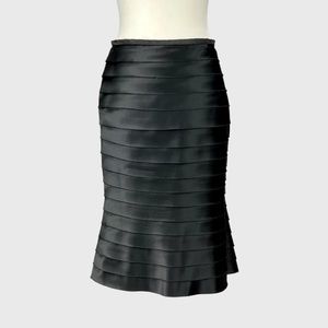 Veronique Young Womens Black Bandage Trumpet Skirt Flared Flounce Hem size 2